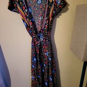 Bohemian style floral casual dress